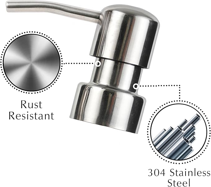 Emerson Essentials Glass Soap Bottle Dispensers, 2 Pack, Stainless-Steel Pumps - Image 4