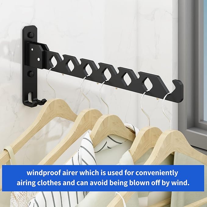 Wall Mounted Clothes Drying Rack, Wall Clothes Hanger Foldable, Laundry Hanger - Image 2