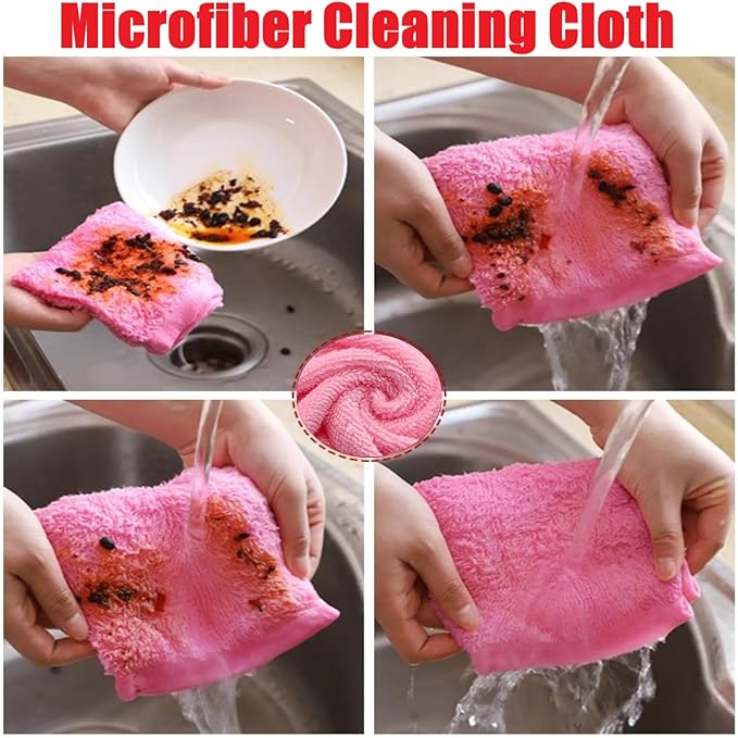 Bamboo Microfiber Cleaning Cloth-8Pcs Kitchen Wash Cloths, Wood Fiber Window - Image 7