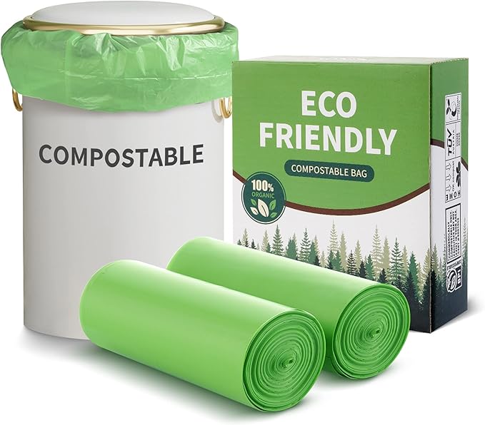 Compostable 8 Gallon Trash Bags Compost Small Garbage Bag Extra Thick 0.87 Mil by Eargardin