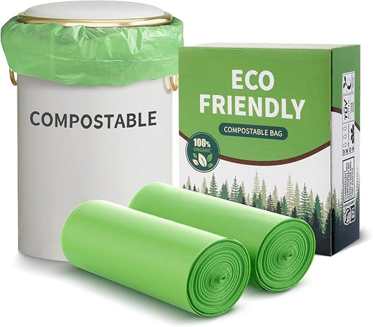 Compostable 8 Gallon Trash Bags Compost Small Garbage Bag Extra Thick 0.87 Mil by Eargardin