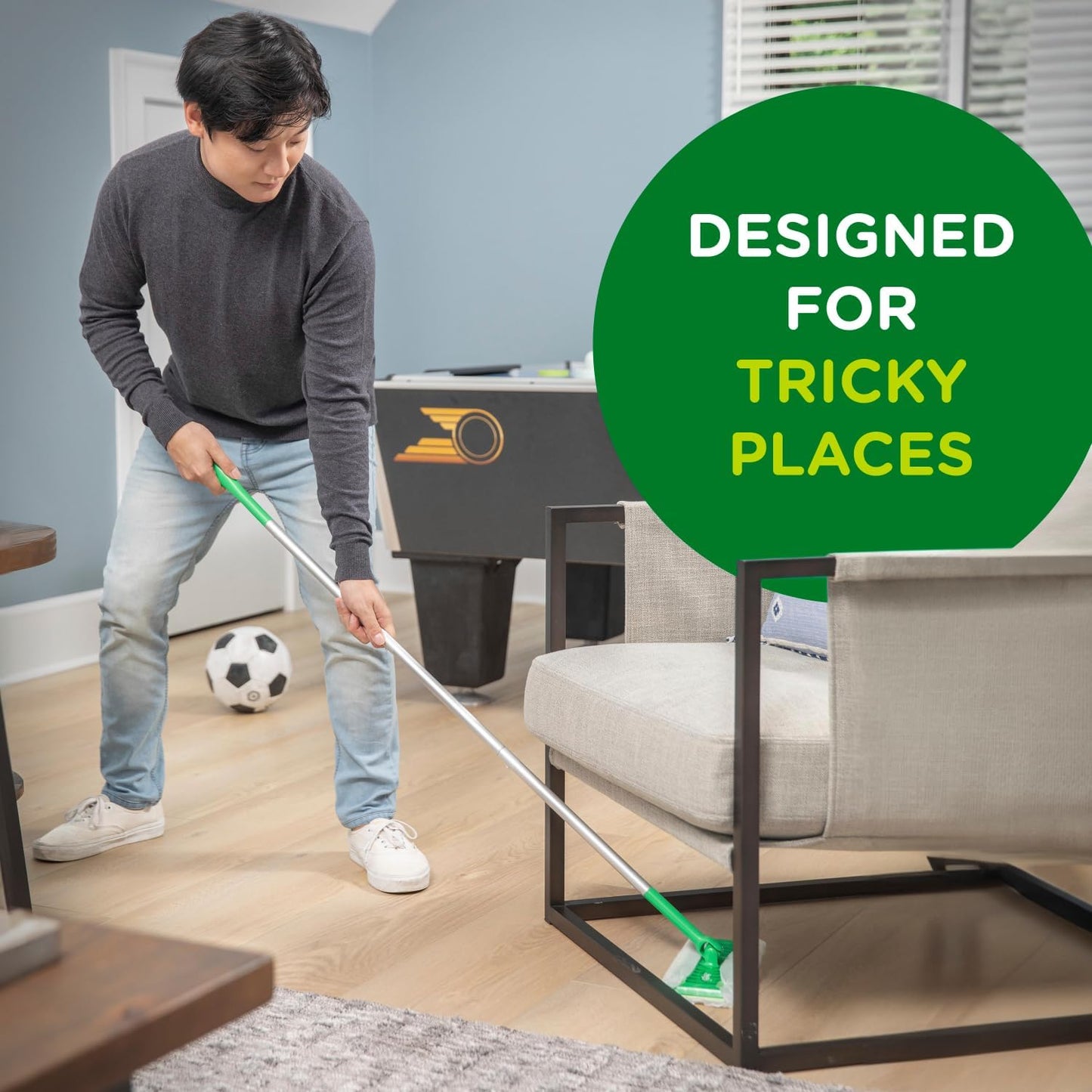 Swiffer Sweeper 2-in-1 Mops for Floor Cleaning, Dry and Wet Multi Surface Floor Cleaner, Sweeping and Mopping Starter Kit, Includes 1 Mop + 19 Refills, 20 Piece Set