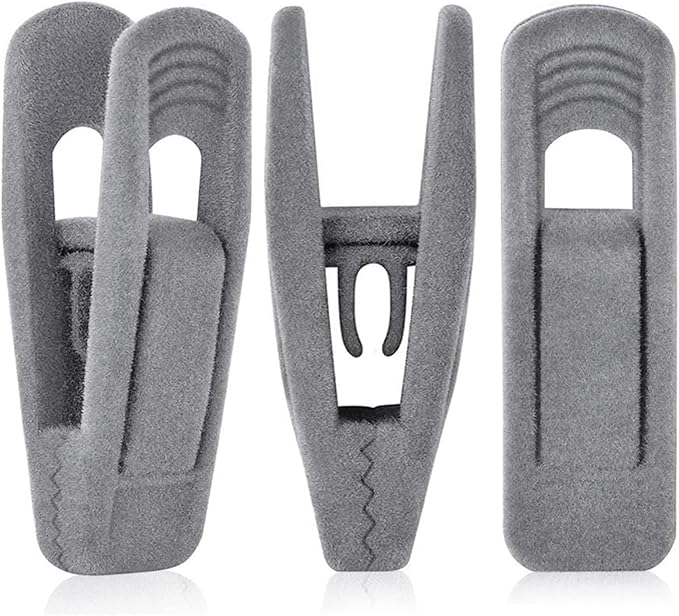 Grey Velvet Hanger Clips by TOFIIGREM