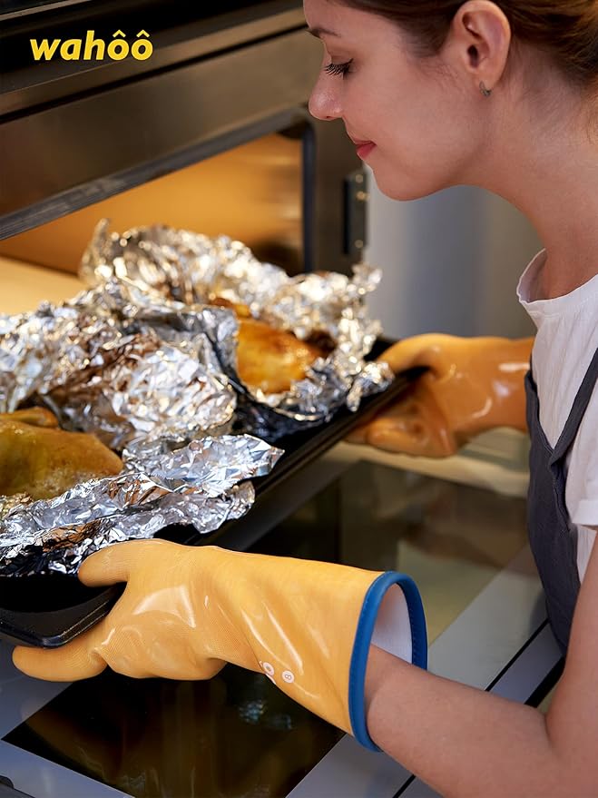 LANON Protection Wahoo Liquid Silicone Smoker Oven Gloves, Food-Contact Grade - Image 6