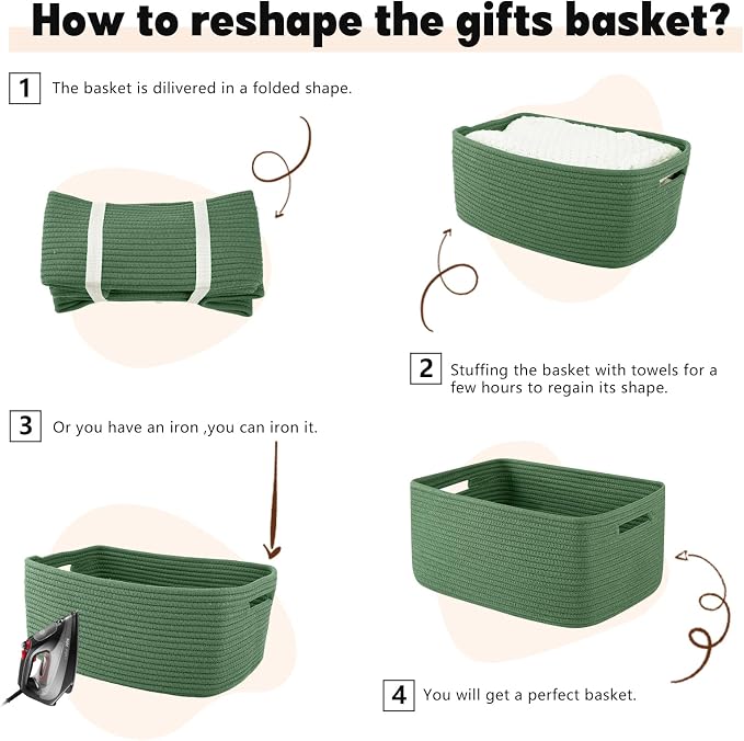 OIAHOMY Storage Basket for Shelves, Closet Cube Storage Bins Baskets for - Image 7