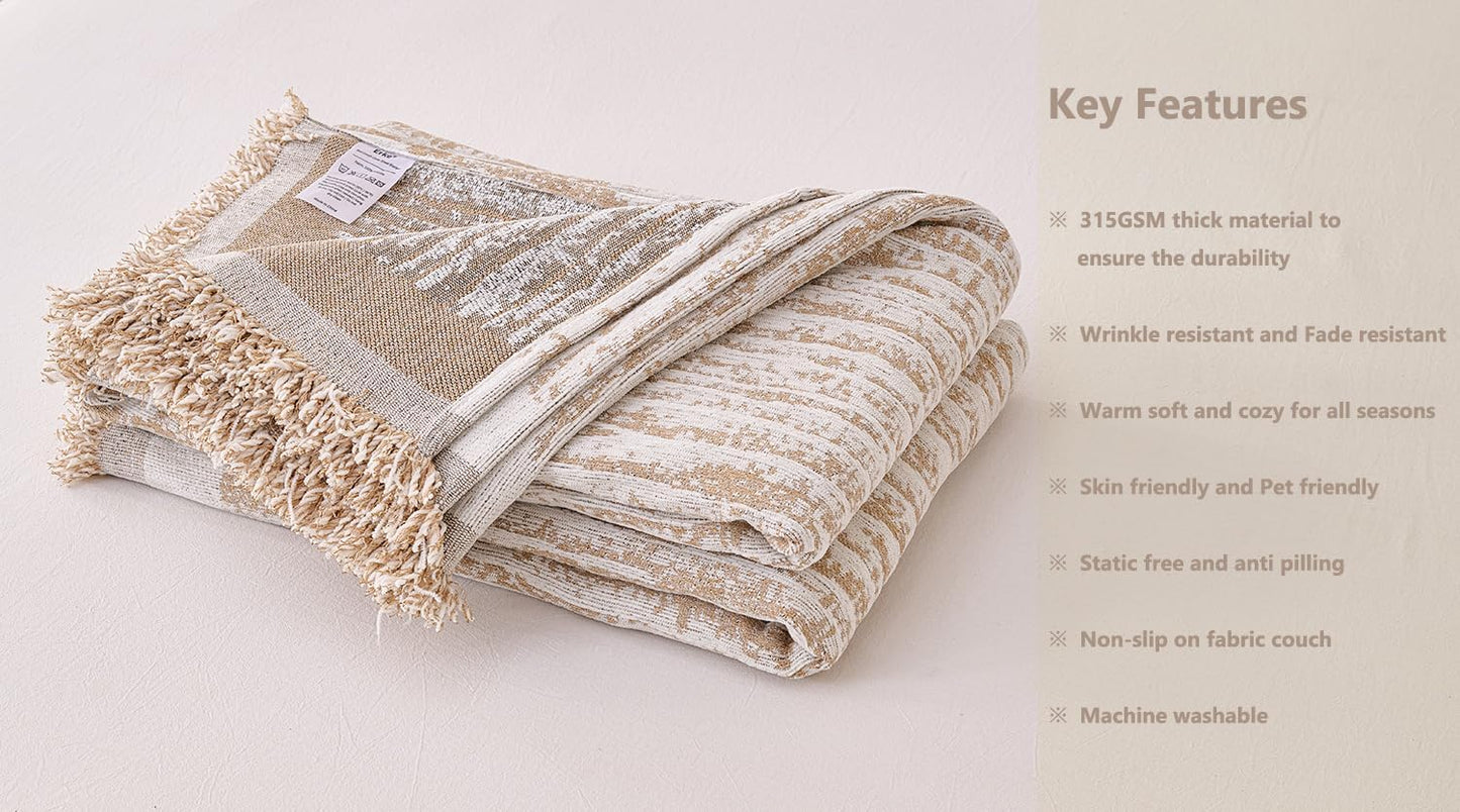 Erke Couch Cover Sheet Blanket, Sofa Cushion Slip Covers, L Shape Sectional Furniture Decor Protector, Machine Washable Chenille Slipcover for Pets Dogs Cats (Texture Coffee, 86" x 150")
