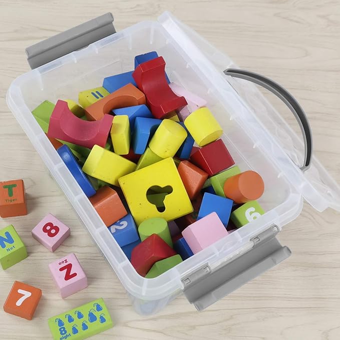 6-Pack 6 L Plastic Storage Containers Latch Storage Box - Image 6