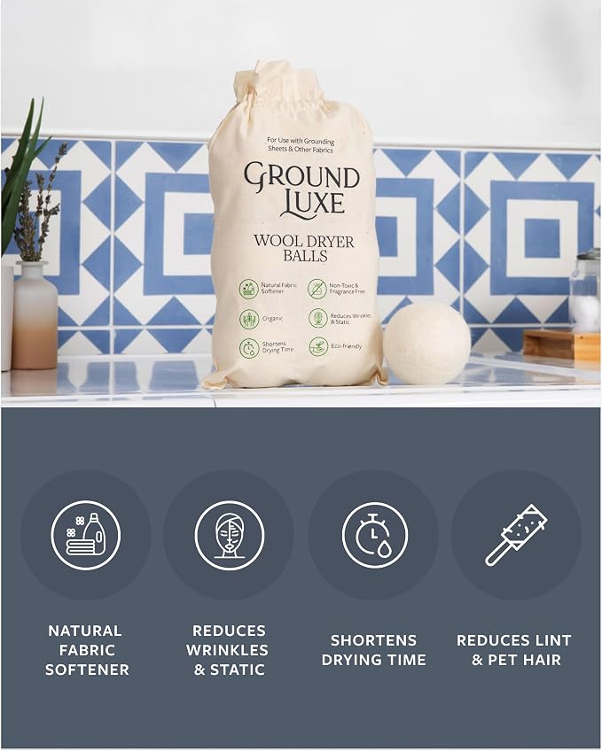 GroundLuxe Premium New Zealand Wool Dryer Balls - Image 3