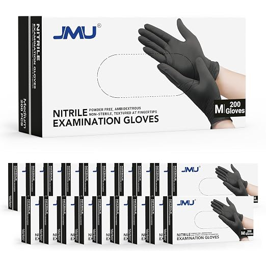 JMU Nitrile Gloves Medium, 3.5Mil Disposable Nitrile Exam Gloves Latex Free by JMU