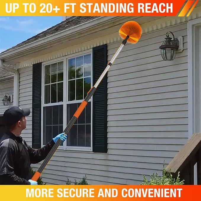 20FT Cobweb Duster with Extension Pole, Spider Web Brush - Image 6
