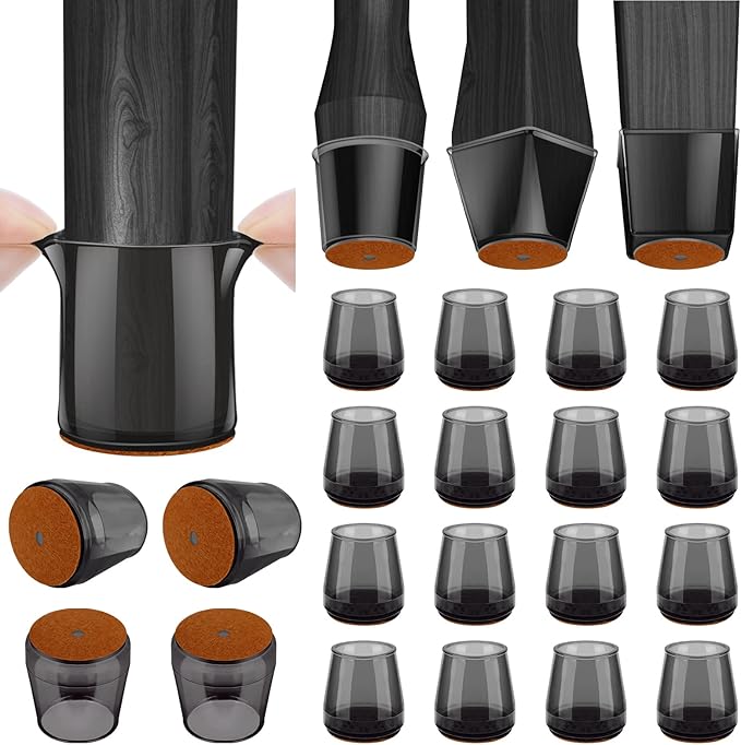 BALEINE 16 Pack Silicone Chair Leg Floor Protectors, Stool Leg Protectors Cap by BALEINE
