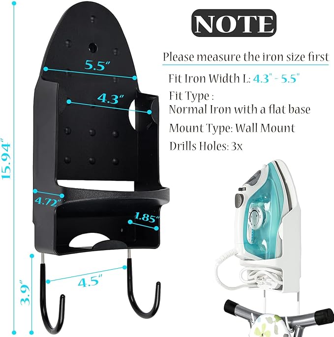 Wall Mounted Ironing Board Rack Electric Iron Holder Household Bathroom Shelf - Image 4