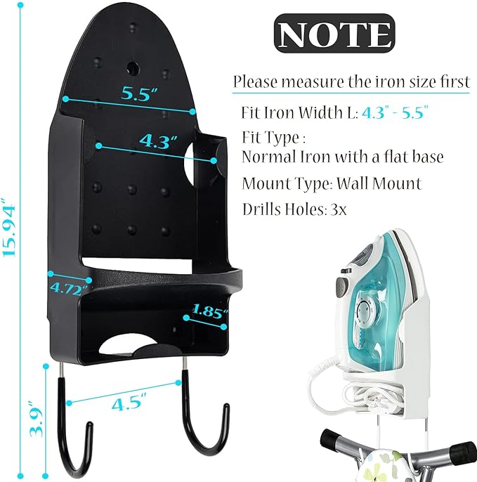 Ironing Board Hanger Wall Mount Electric Iron Holder Ironing Board Rack - Image 4