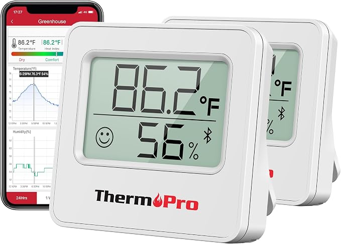 ThermoPro TP357 Digital Hygrometer Indoor Thermometer of 260FT, Room Humidity by ThermoPro