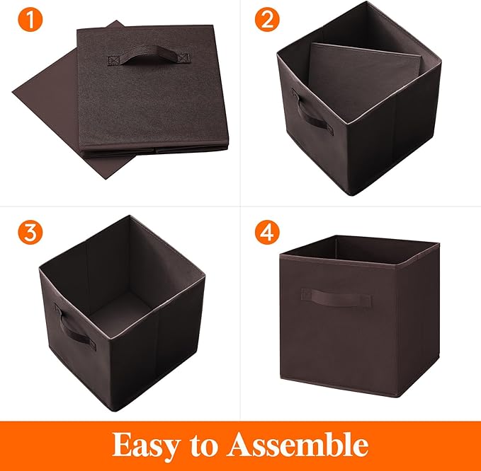 Lifewit 12 Packs Storage Cubes, 11 Inch Cube Storage Bins, Foldable Decorative - Image 2