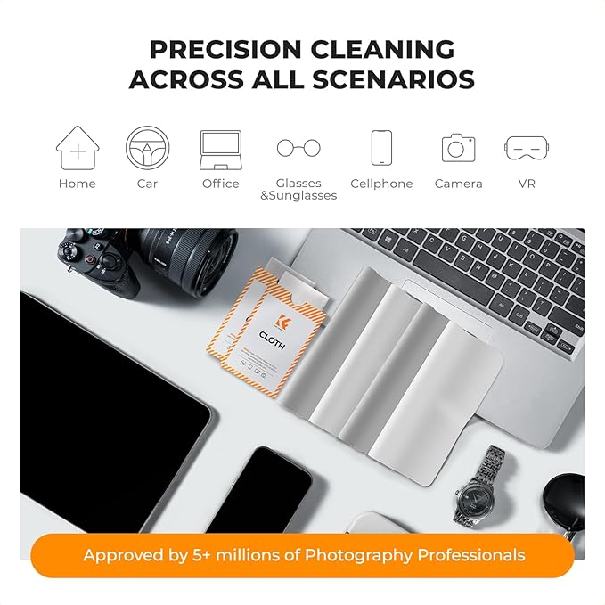 K&F CONCEPT 12 Pack Lens Cleaning Cloth | Microfiber Cleaning Cloth | Glasses - Image 4