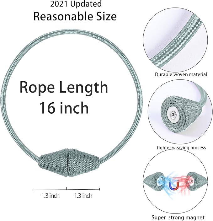 2 PCS Magnetic Curtain Tiebacks, European Style Convenient Drape Tie Backs - Image 7