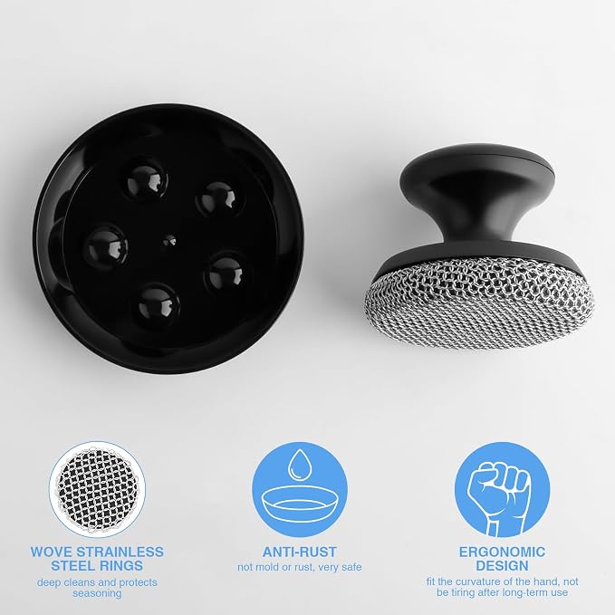 Cast Iron Scrubber Cleaner, Chainmail Scrubber - Image 4