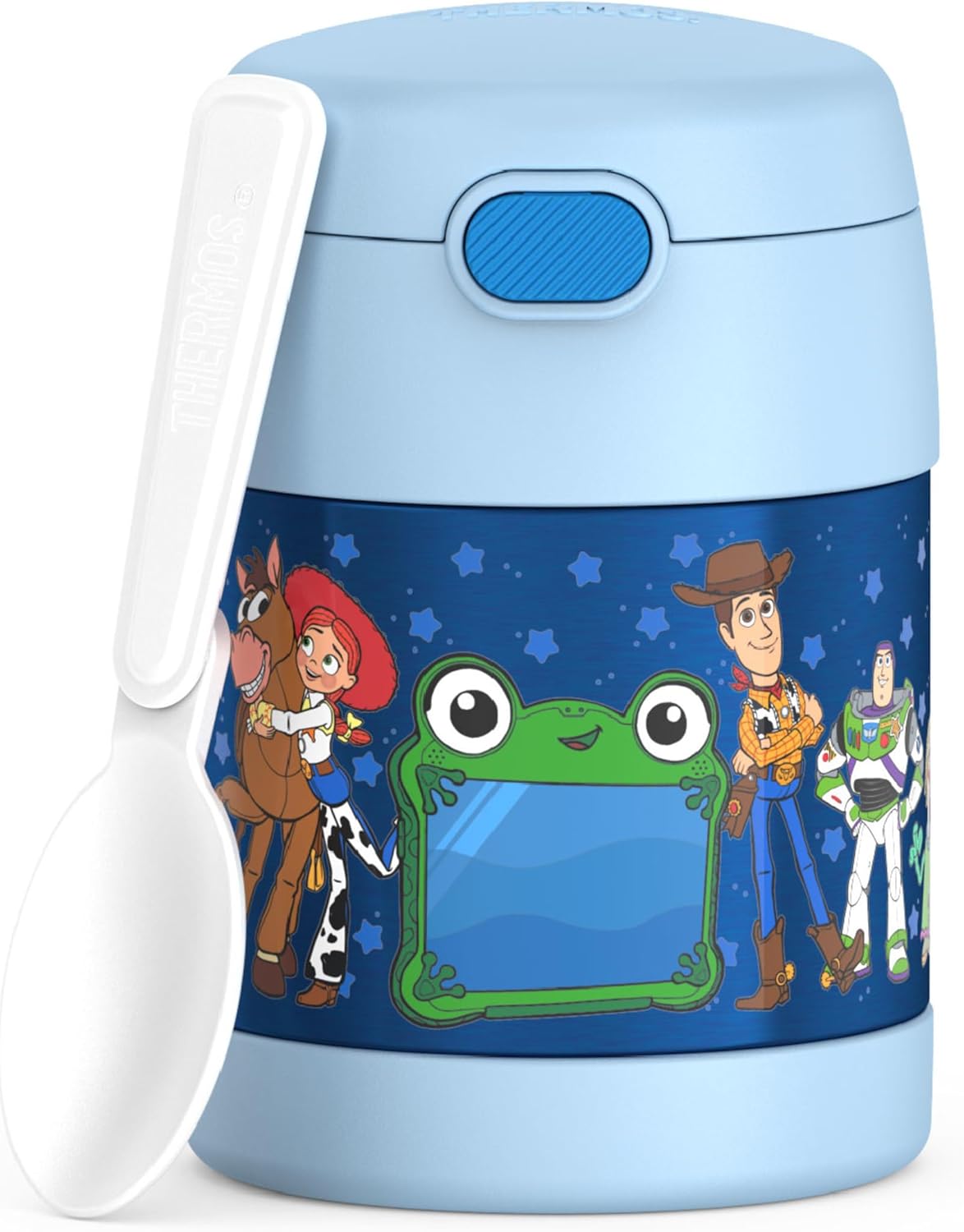 THERMOS FUNTAINER Food Jar with Spoon, 10oz, Toy Story 5 | Kid-Friendly Stainless Steel Insulated Food Container, Keeps Food Hot or Cold Longer for School & Play, BPA Free