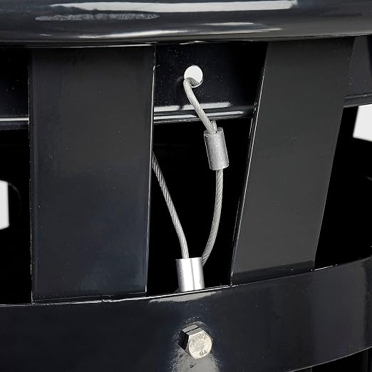 Global Industrial 36 Gallon Outdoor Slatted Steel Round Trash Can - Image 3