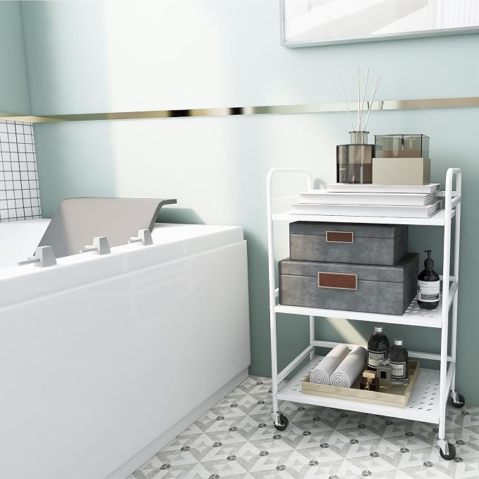HDANI 3 Tier Rolling Cart, Heavy Duty Multifunctional Metal Frame-Supports 22 - Image 3