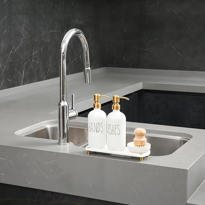 MOMEEMO Gold Soap Dispenser Set Comes - Image 5
