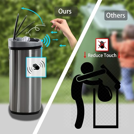 HCB Trash Can Automatic Waste Bin Mute Metal Garbage Can - Image 5