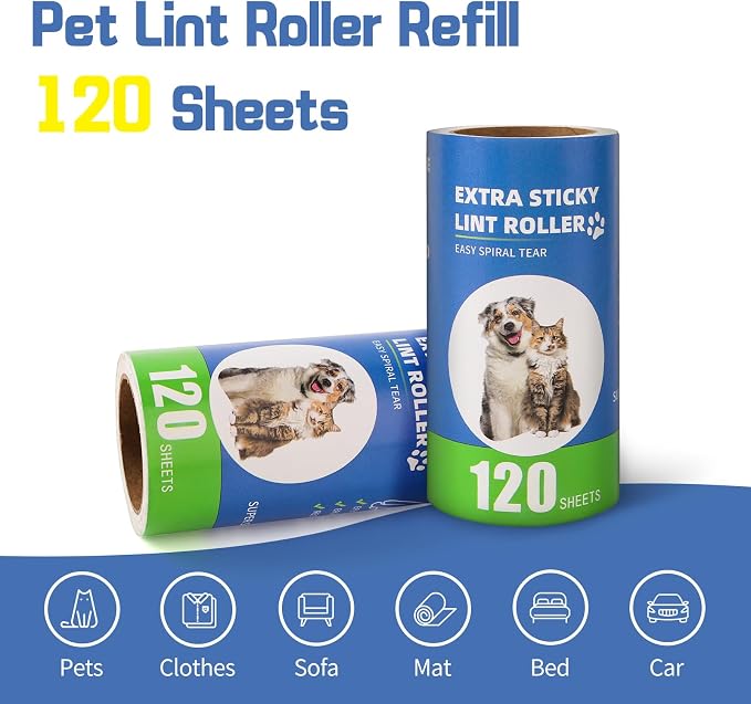 Extra Sticky Lint Roller Refills 6 Pack fit 3.8"-4" Standard Size Lint Roller - Image 5