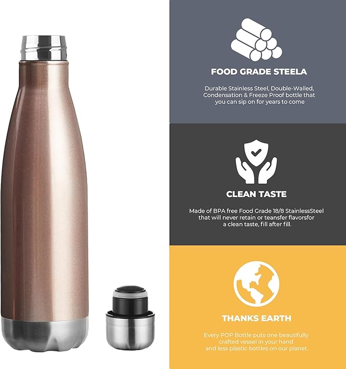 MEWAY 17oz Sport Water Bottle 12 Pack Vacuum Insulated Stainless Steel - Image 3