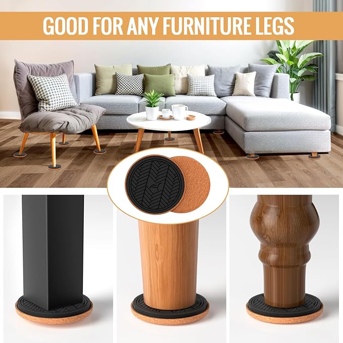 4¾" Felt Furniture Sliders for Hardwood Floors, Furniture Movers Sliders for - Image 3