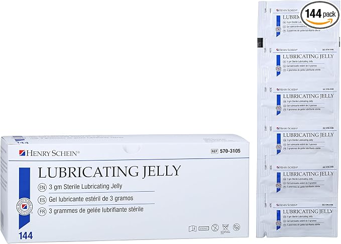 Henry Schein Sterile Lubricating Jelly – 3g Single-Use Packets, Convenient Box by HenrySchein