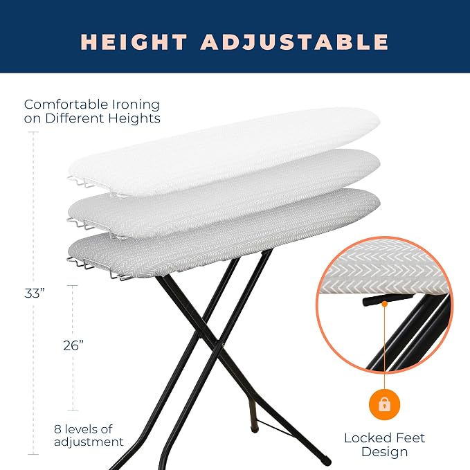 Ironing Board with Iron Rest, Iron Board with 3 Layers Extra Thick Cover - Image 4