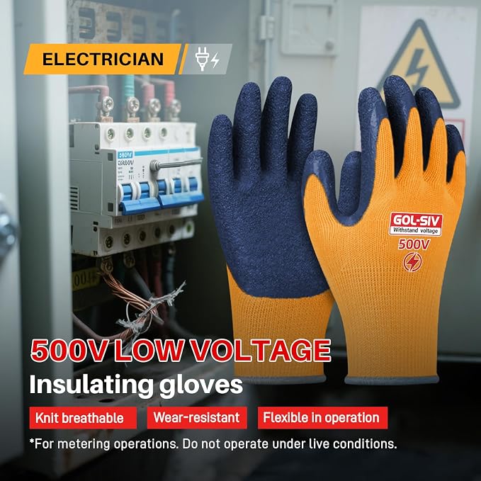 Electrical Insulated Gloves, 500V High Voltage Resistance Electrician Safety - Image 2