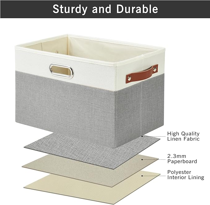 Large Collapsible Fabric Storage Bins - Image 6