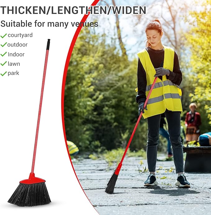12 Pcs Heavy Duty Commercial Angle Broom 53 Inch Long Handle - Image 5