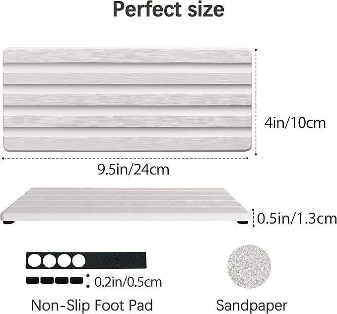 Diatomite Soap Dish, Water Absorbing Stone Tray, Kitchen Sink Organizer - Image 4