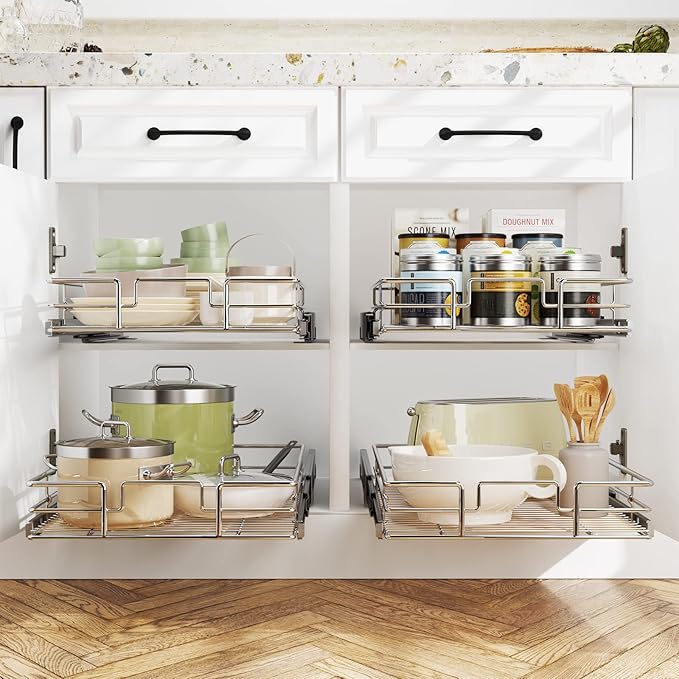 LOVMOR Pull Out Cabinet Organizer 10½"W x 21½"D, Kitchen Cabinet Pull Out - Image 6