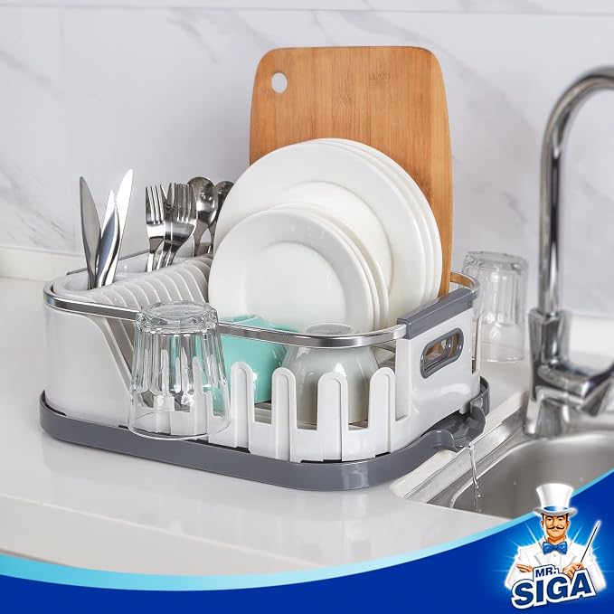 MR.SIGA Dish Drying Rack for Kitchen Counter, Compact Dish Drainer - Image 6