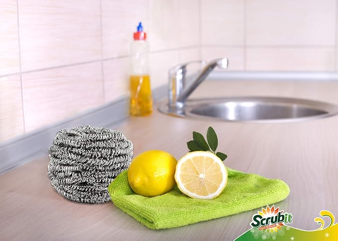 12 Pack Stainless Steel Scourers by Scrub It – Steel Wool Scrubber Pad Used - Image 4