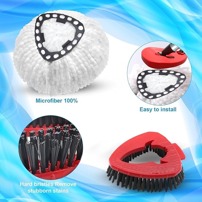 Spin Mop Head and Brush Replacement Compatible - Image 3