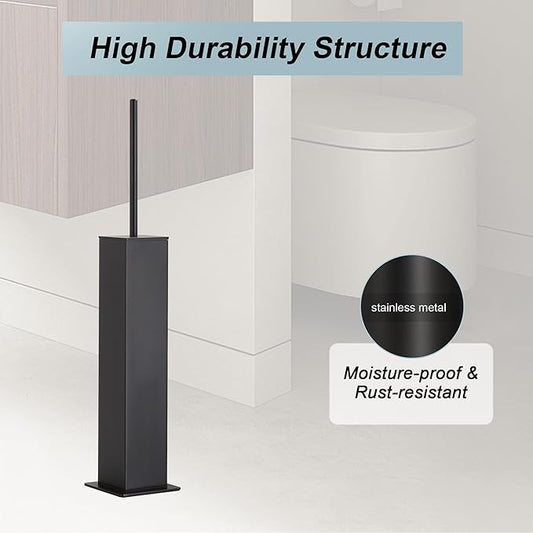 Black Toilet Brush and Holder, Toilet Bowl Brush - Image 2