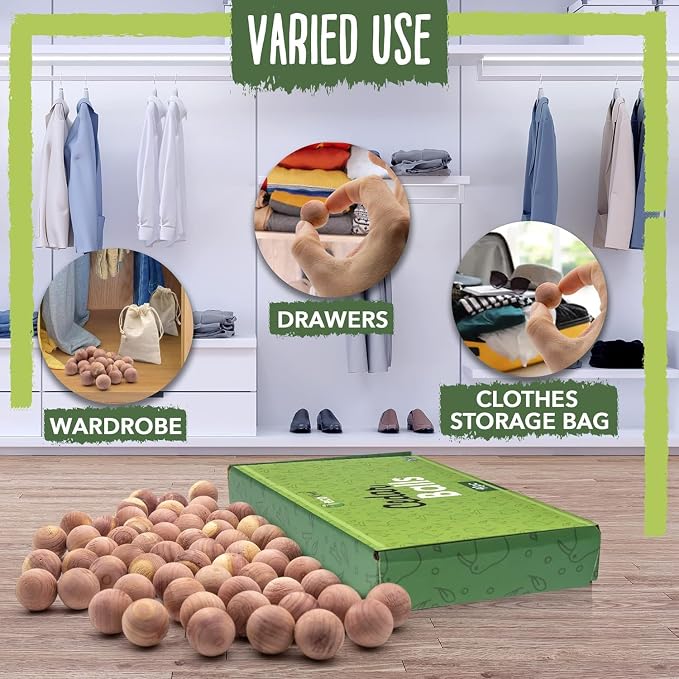 ecoKiwi Cedar Balls for Clothes Storage 40 Pack - Image 3