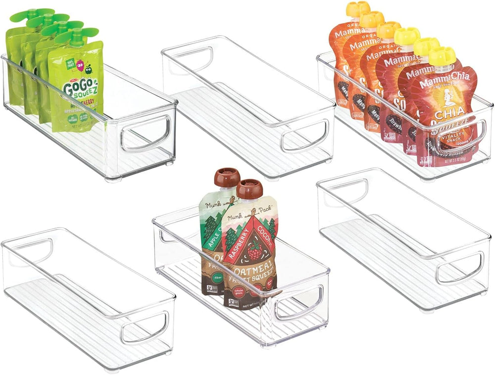 mDesign Plastic Stackable Small Organizing Bin Kitchen Pantry Cabinet, Refrig...