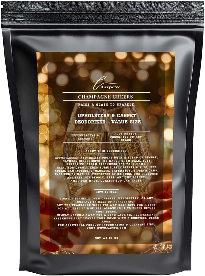 Champagne Cheers Carpet Freshener Powder Refill 36 oz | Powerful Odor Eliminator by Lapew