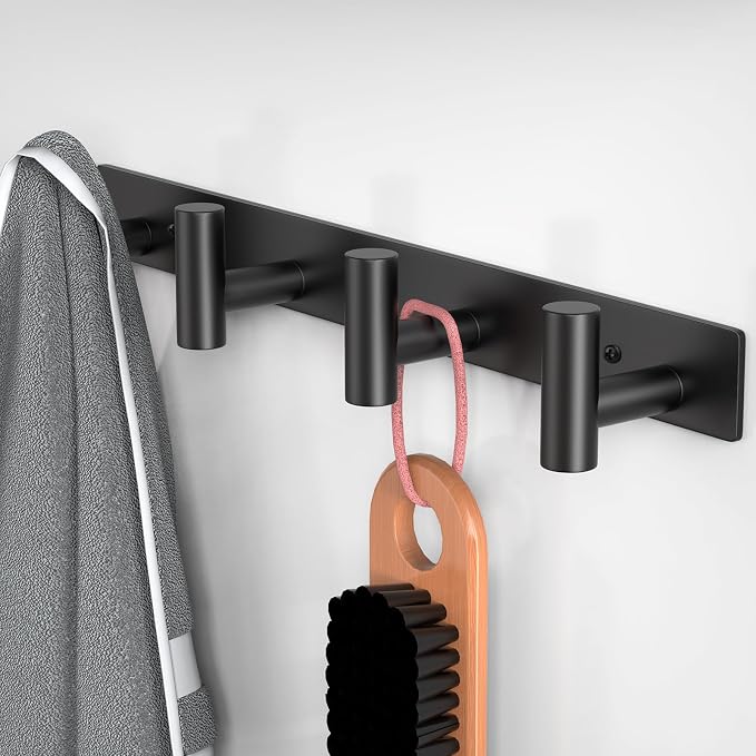 PMMASTO Coat Rack Wall Mounted, 4 "T Shaped Wall Hooks - Image 3