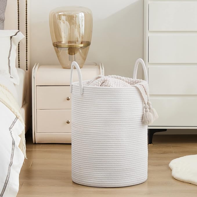 Woven Rope Laundry Hamper Basket by YOUDENOVA, 58L Tall Laundry Basket - Image 5