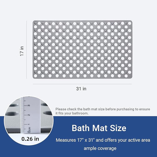 Non Slip Bathtub Mat and Shower Mat 31x17 inch, Bath Mat - Image 2