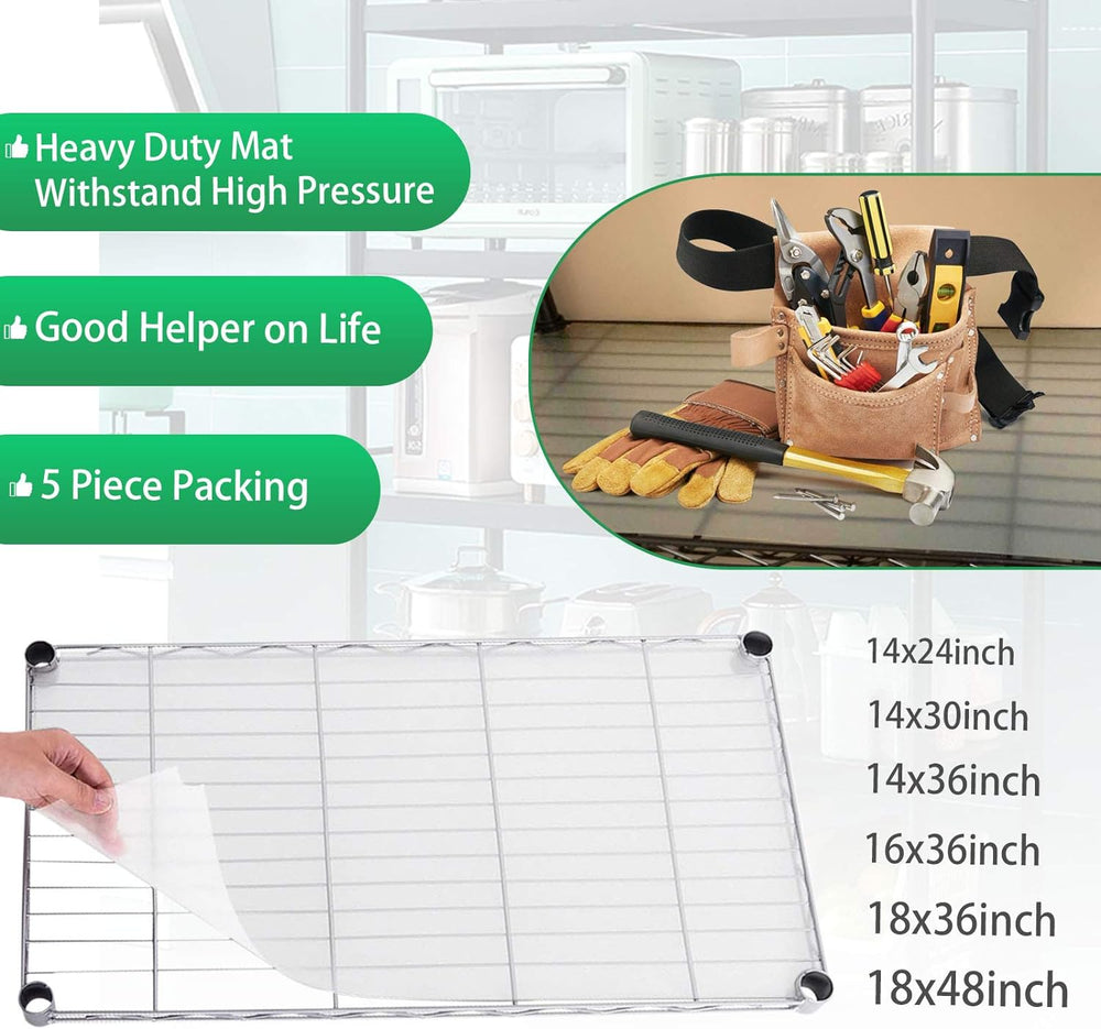 Slendor Wire Shelf Liner, 18" x 48" Plastic Shelf Liners for Wire S...