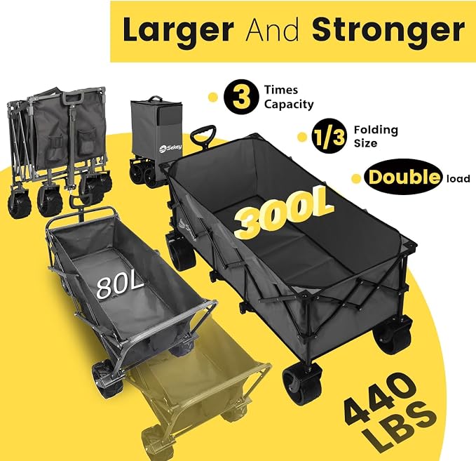 Sekey 48''L Collapsible Foldable Extended Wagon - Image 2