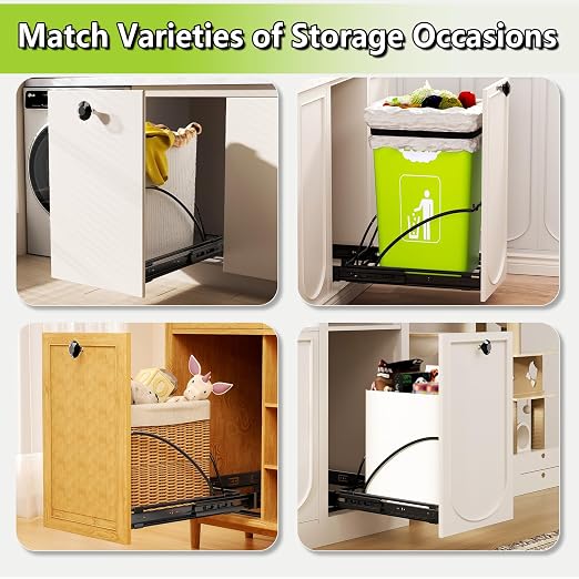 Pull Out Trash Can Under Cabinet 7-13 Gallon 50 Qt Under Sink Trash Can Pull - Image 6